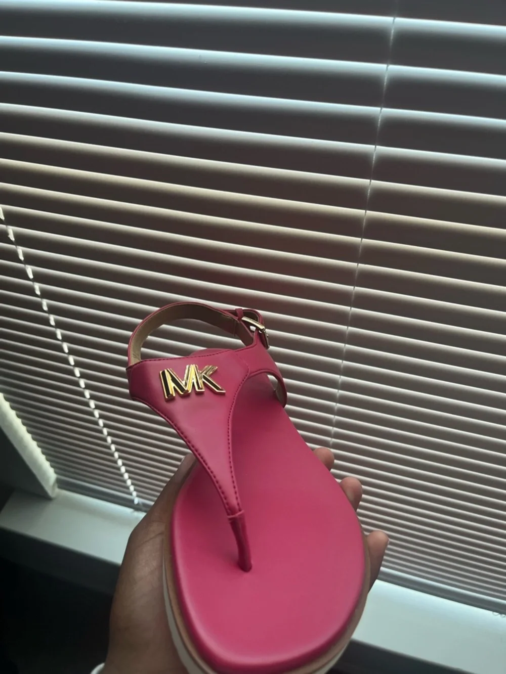 Michael Kors Hot Pink MK Logo Slingback Sandals - Picture 2 of 4
